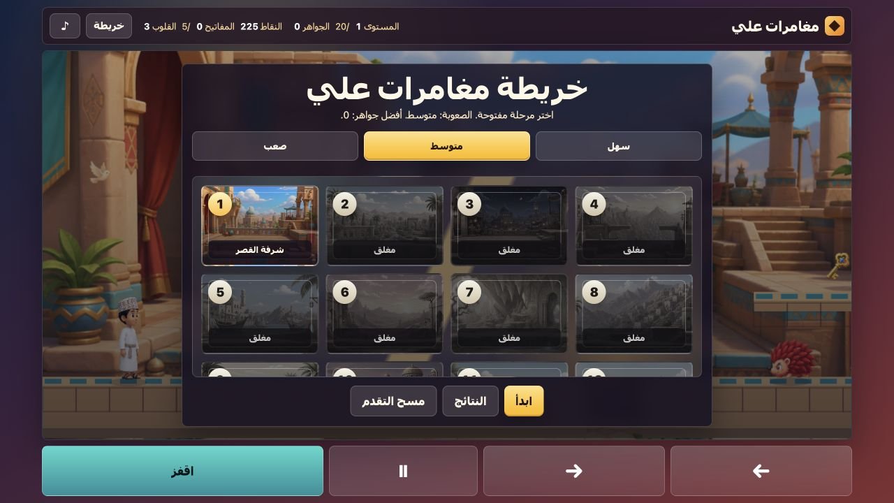 Ali Adventures Arabic level map